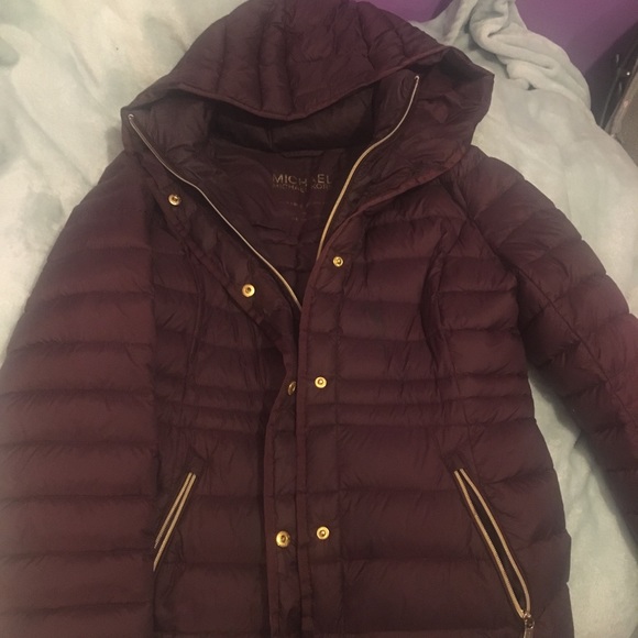 michael kors parka purple